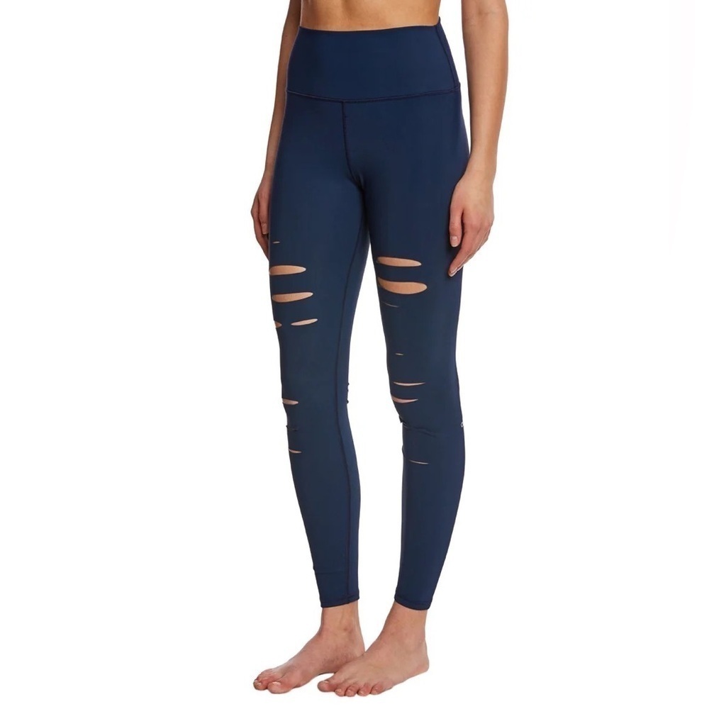 Alo Yoga Warrior Leggings High Waist Small Rich Navy